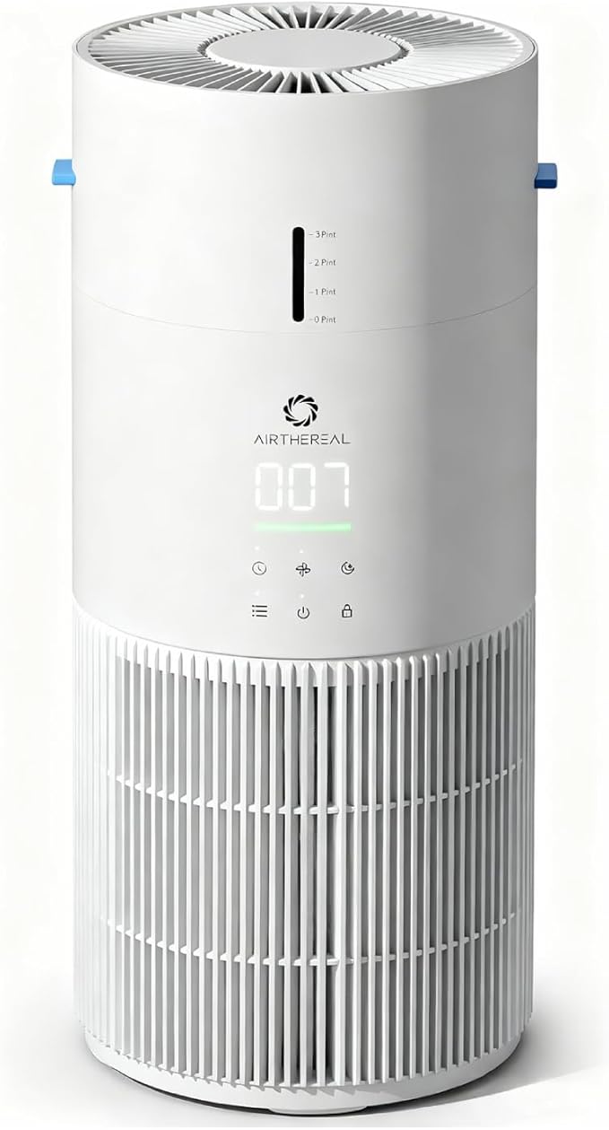 Airthereal 2-in-1 Air Purifier and Humidifier Combo for Large Room up to 1325 ft², 3-Stage Filters, Air Quality Monitor and Quiet Sleep Mode, Evaporative Humidifier with Auto Humidity Monitor, AEH300