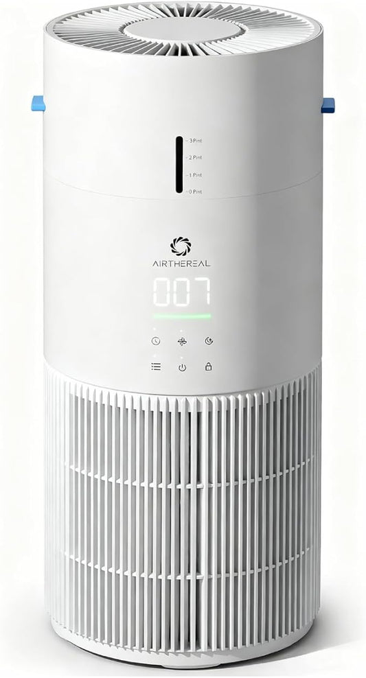 Airthereal 2-in-1 Air Purifier and Humidifier Combo for Large Room up to 1325 ft², 3-Stage Filters, Air Quality Monitor and Quiet Sleep Mode, Evaporative Humidifier with Auto Humidity Monitor, AEH300