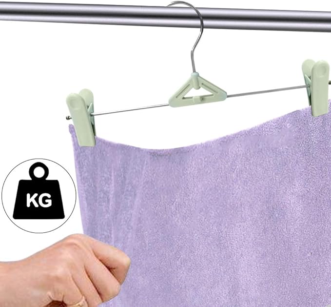 Northern Brothers Space Saving Pants Hangers with Clips, 50 Pack, Green, Plastic