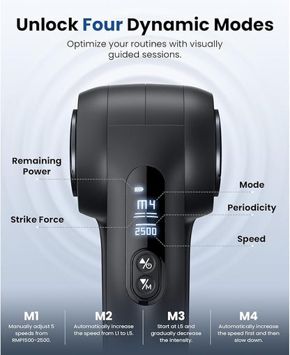 BOB AND BRAD D5 Pro Massage Gun, Powerful Percussion Massage Gun Deep Tissue with Enhanced Power for Athletes Home Gym, Handheld Muscle Massager for Pain Relief & Muscle Therapy, Ideal Gift