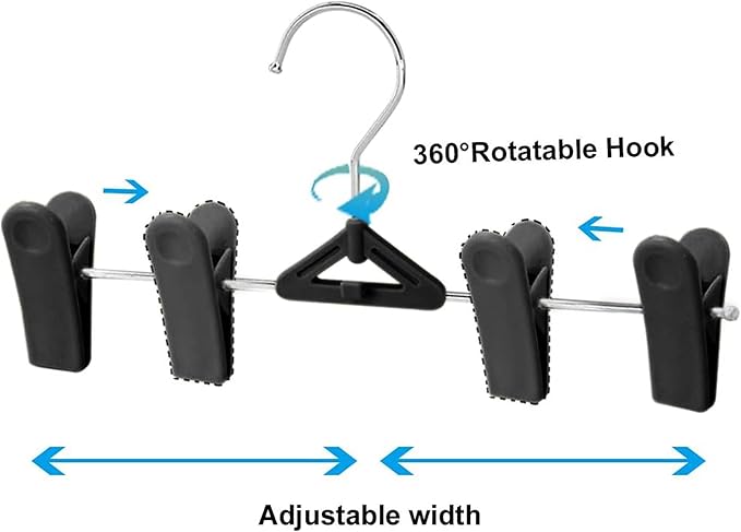 NORTHERN BROTHERS Pants Skirt Hangers 50 Pack - Stackable Space Saving Jeans Shorts Hanger with Clips for Kid, Man, Women, Children, Baby