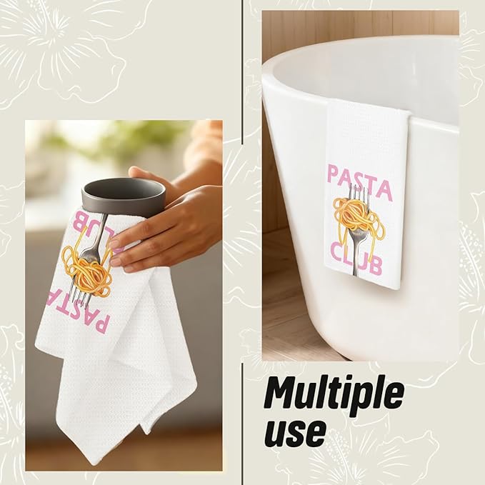 Trendy Pasta Noodle Kitchen Dish Towels, Gifts for Pasta Lovers, Modern Italian Spaghetti Food Decorative Hand Tea Towels for Kitchen, 16x24 Inch
