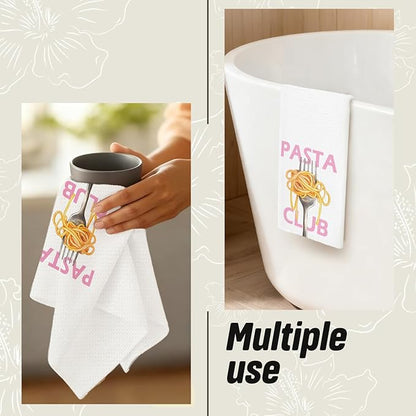 Trendy Pasta Noodle Kitchen Dish Towels, Gifts for Pasta Lovers, Modern Italian Spaghetti Food Decorative Hand Tea Towels for Kitchen, 16x24 Inch