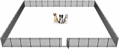 Dog Playpen Metal Dog Fence Outdoor for Yard 32" Height 48 Panels Portable Dog Pen Pet Kennel for RV Camping(Black-Silver)