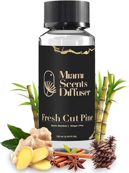 Fresh Cut Pine Scent 4 Fl Oz - 120 ml Inspired by Hotel Essential Oils Aroma for Home Office Business Diffuser Luxury Fragance Refill Aromatherapy Natural Blend of Exotic Bamboo, Cinnamon and Ginger.