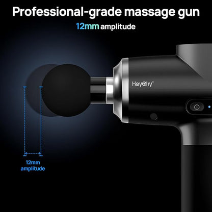 Professional Muscle Massage Gun Deep Tissue, Portable Handheld Massager with 5 Speeds and 5 Heads, Percussion Back Body Masajeador 12mm Amptitude for Athletes, Runner, Christmas Birthday Gifts