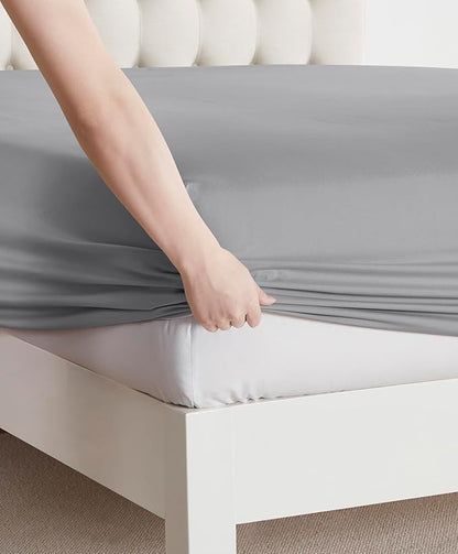 Nestl Twin XL Sheet Set - College Dorm Size - Luxury 1800 Ultra-Soft Microfiber Twin Extra Long Bed Sheets - Deep Pockets - Easy Fit - Extra Soft - 3 Piece Set (Twin XL, Grey)