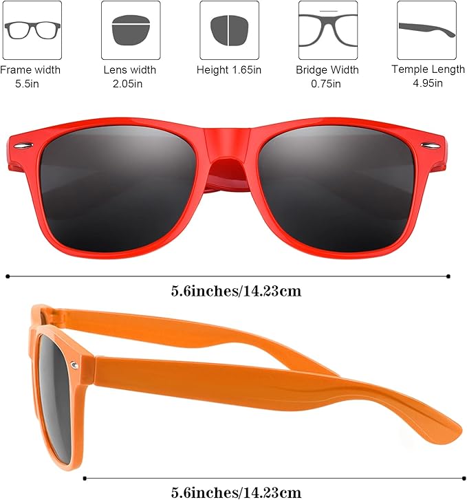 FEPITO 24 Packs Party Sunglasses Bulk Neon Colors Sunglasses for Birthday Party Supplies Treat Bag Fillers for Beach Pool Party Toys for Adults