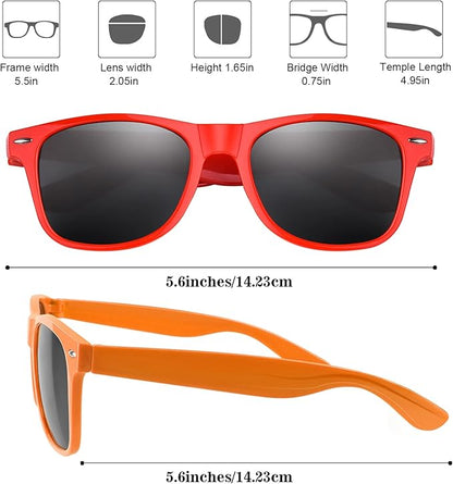 FEPITO 24 Packs Party Sunglasses Bulk Neon Colors Sunglasses for Birthday Party Supplies Treat Bag Fillers for Beach Pool Party Toys for Adults