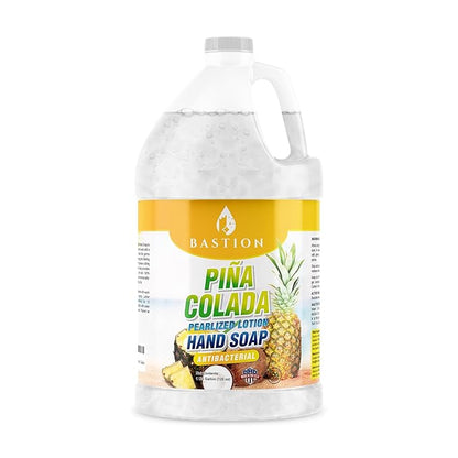 Bastion Antibacterial Hand Soap - Pina Colada - Moisturizing Pearlized Liquid Hand Wash - 1 Gallon (128 oz.) Bulk Refill Jug. Pina Colada Scented. Non-toxic. Made in the USA.