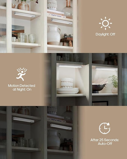 6 Pack Led Under Cabinet Lights Wireless with Charging Station, 7’’ Rechargeable Motion Sensor Light Indoor, Dimmable Closet Lights for Cabinets, Bookshelf, Stair, Hallway