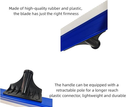16in Epoxy Squeegee, Round Teeth Notched Squeegee for Self Leveling Cement Urethane Epoxy Floor Wall Spreader, Lightweight Professional Epoxy Tool for Garage Floors Driveways Walls