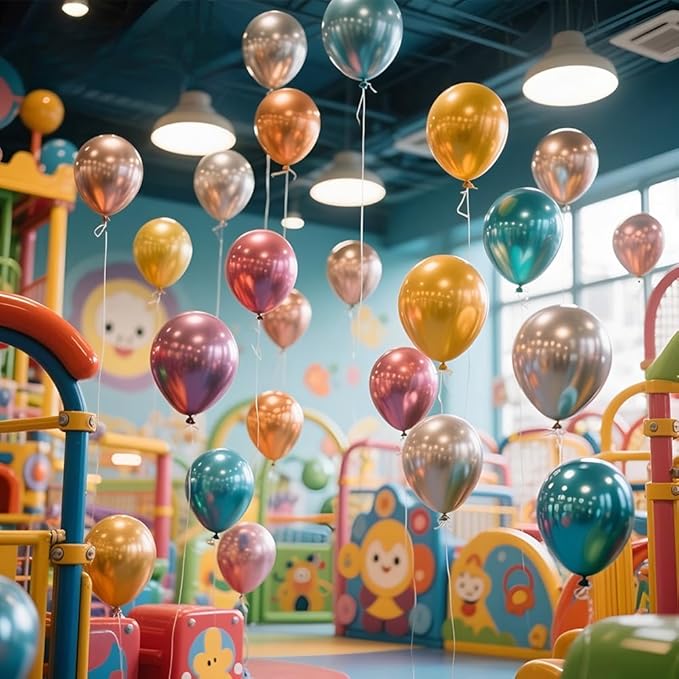 300 Pack Metallic Balloons 12 Inch Chrome Shiny Assorted Colors Latex Rainbow Bulk Balloon 12 Kinds Colorful for Birthday Wedding Bridal Baby Shower Supplies Party Decorations