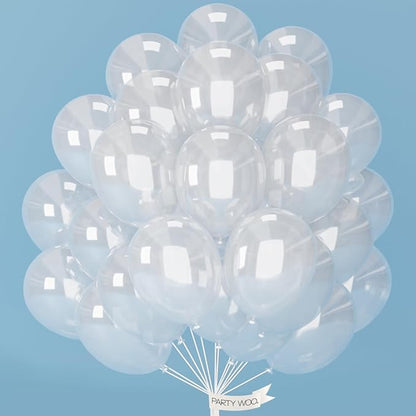 PartyWoo Clear Balloons 50 pcs 12 Inch Transparent Bubble Balloons for Graduation Wedding Engagement Anniversary Baby Shower Gender Reveal Birthday Party Decorations Clear-Y2
