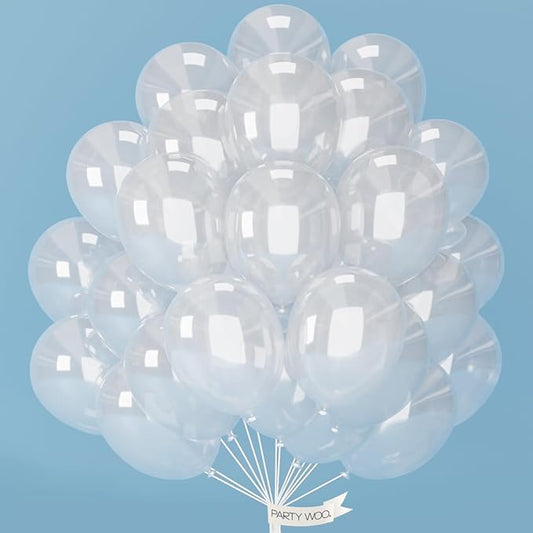 PartyWoo Clear Balloons 50 pcs 12 Inch Transparent Bubble Balloons for Graduation Wedding Engagement Anniversary Baby Shower Gender Reveal Birthday Party Decorations Clear-Y2