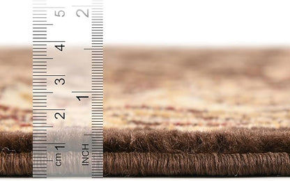 Rugs.com Aditi Collection Rug – 13 Ft Round Brown Medium-Pile Rug Perfect for Kitchens, Dining Rooms