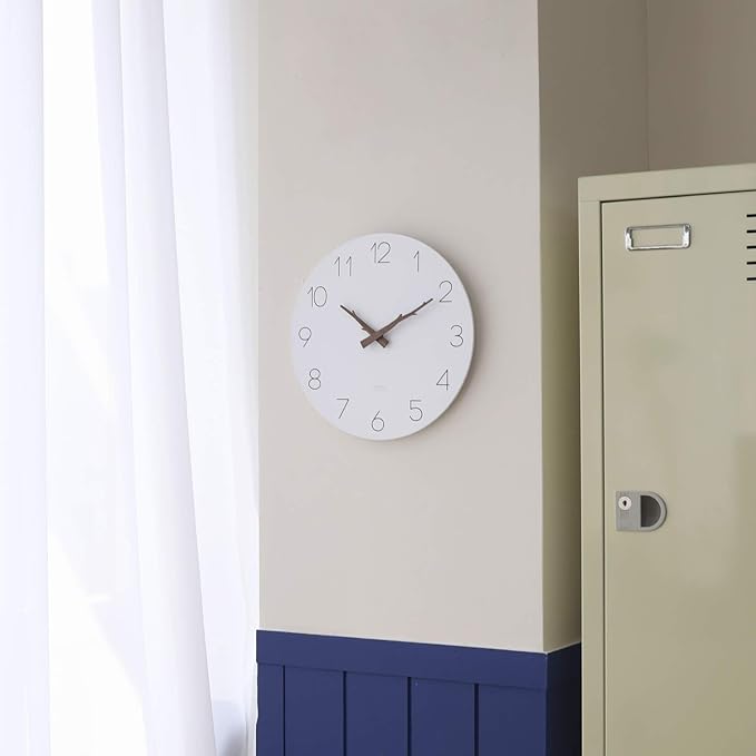 mooas Flatwood Twig Wall Clock,12" Non-Ticking Sweep Movement Decorative Battery Operated Simple Modern Wall Clock for Home Living Room Kitchen Bedroom Office School (Twig)