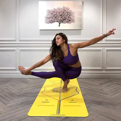 Liforme Printed Yoga Mat Collection - Free Yoga Bag Included - Patented Alignment System, Warrior-like Grip, Non-Slip, Eco-friendly, Sweat-resistant, Long, Wide and Thick for Comfort