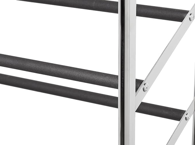 Amazon Basics 50-Pair Shoe Rack Organizer, Chrome, 35.8 x 14.6 x 59.5 inches