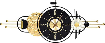 47x19 Inches Large Modern Decorative Wall Clock, Abstract Non-Ticking Battery Operated Analog Clocks for Living Room, Bedroom, Home & Office - Easy to Read