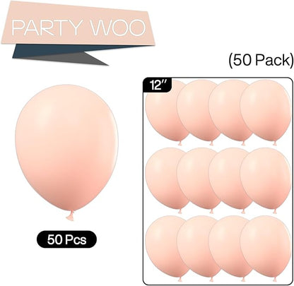 PartyWoo Pastel Orange Balloons 50 pcs 12 Inch Baby Pale Light Pink Orange Latex Helium Balloons for Graduation Wedding Baby Shower Gender Reveal Anniversary Birthday Party Decorations Orange-Q02