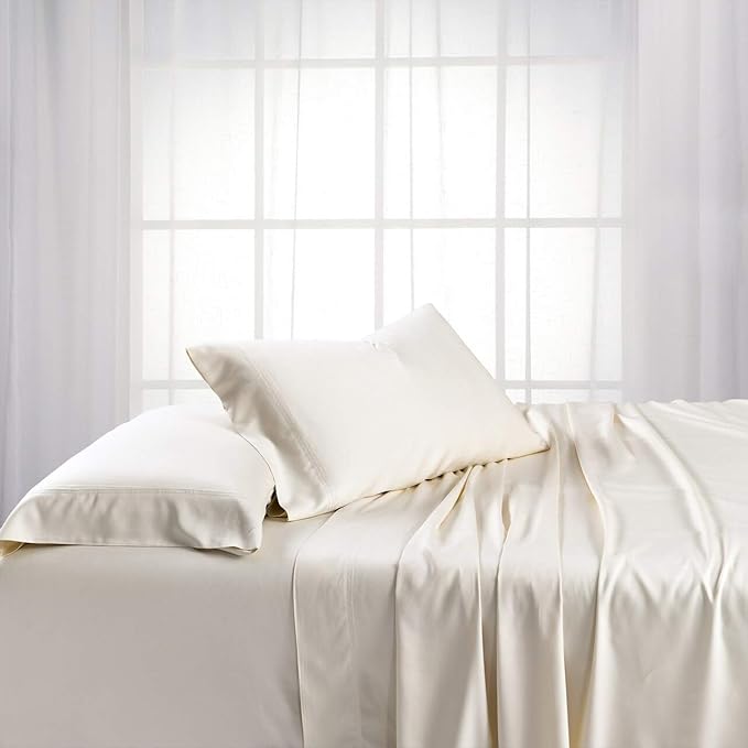 Royal Hotel Bedding ABRIPEDIC Sheets, Viscose from Bamboo, Sheet Set 600 Thread Count, Silky Soft Sheets, Viscose from Bamboo, Sheet Set, Top-Split-King : Adjustable Split Top King, Ivory