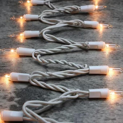 White Wire, Clear Incandescent Bulb 100 Mini String Lights for Indoor Christmas Tree Garland Birthday Wedding Party Festival Decoration
