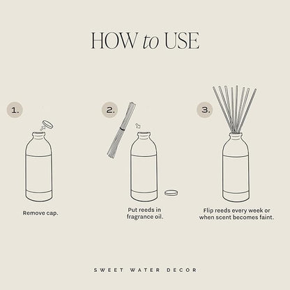 Sweet Water Decor Wildflowers and Salt Reed Diffuser Set - Lemon, Rosemary, and Leafy Green Scented Diffusers - Scent Diffusers for Home, Long Lasting Fragrance, Made in The USA