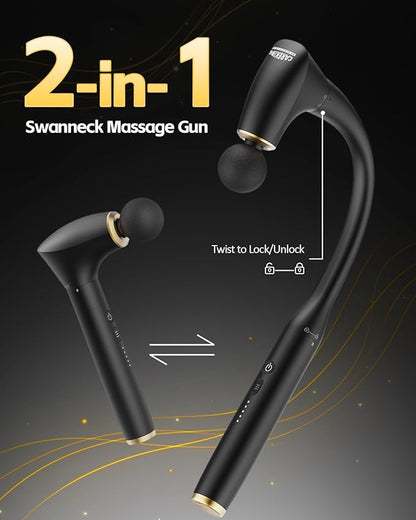 2-in-1 Detachable Percussion Massage Gun with Extension Handle, Back Massager for Pain Relief Deep Tissue Muscle Massager for Arm Shoulder Lower Back Thigh Waist, Gifts for Women, FSA-HSA Eligible