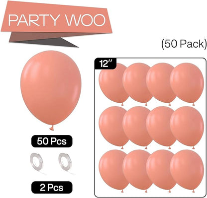 PartyWoo Dusty Pink Balloons 50 pcs 12 Inch Blush Pink Dusty Rose Latex Helium Balloons for Baby Shower Bridal Shower Gender Reveal Boho Theme Princess Birthday Party Decorations Pink-F01