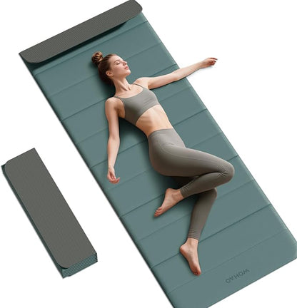 12-Fold POE Yoga Mat 75x26x0.4 Inches – Non-Slip, Compact & Workout-Friendly for Yoga, Pilates, Strength Training & Meditation