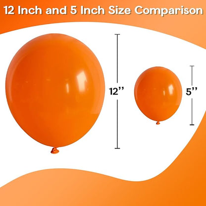 Orange Balloons Small Orange Party Latex Balloon 60pcs 5 Inch Matte Burnt Orange Mini Round Helium Balloons for Halloween Fall Anniversary Autumn Thanksgiving Birthday Wedding Party Decor