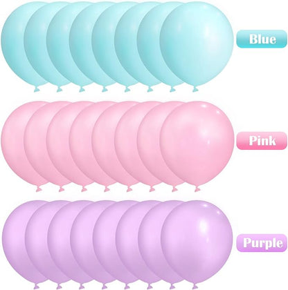 TecUnite 100 Pcs Pink Purple Blue Latex Balloons 13 Inch Colorful Round Balloons for Wedding Birthday Festival Racing Car Poker Card Party Decoration