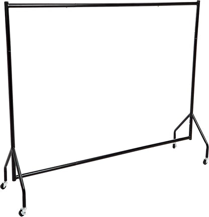 Amazon Basics Heavy Duty Rolling Garment Rack, Hanging Clothes Organizer Rail for Display and Storage, 1.82 x 1.52 m, Black