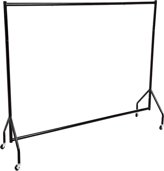 Amazon Basics Heavy Duty Rolling Garment Rack, Hanging Clothes Organizer Rail for Display and Storage, 1.82 x 1.52 m, Black