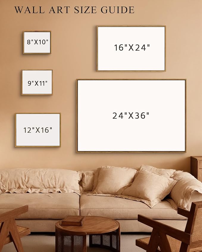 InSimSea Framed Canvas Wall Art Vintage Decor, WildField Landscape Painting Wall Decor, Modern Farmhouse, Rustic Wall Art for Living Room Bedroom, French Country Decoration, 24"x36"