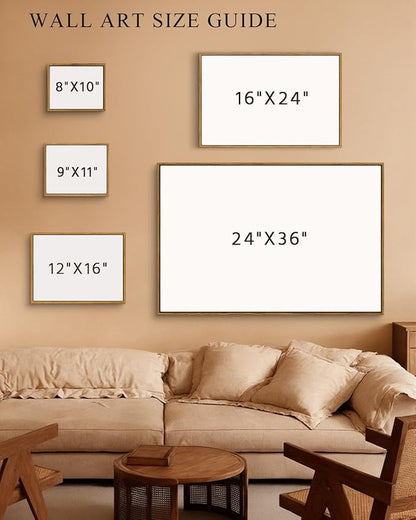 InSimSea Framed Canvas Wall Art Vintage Decor, WildField Landscape Painting Wall Decor, Modern Farmhouse, Rustic Wall Art for Living Room Bedroom, French Country Decoration, 24"x36"