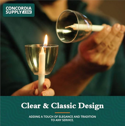Concordia Supply Clear Shield Candle Drip Protectors - Pack of 1000 Wax Catcher for Candlesticks, Church Vigils & Christmas Eve Candles