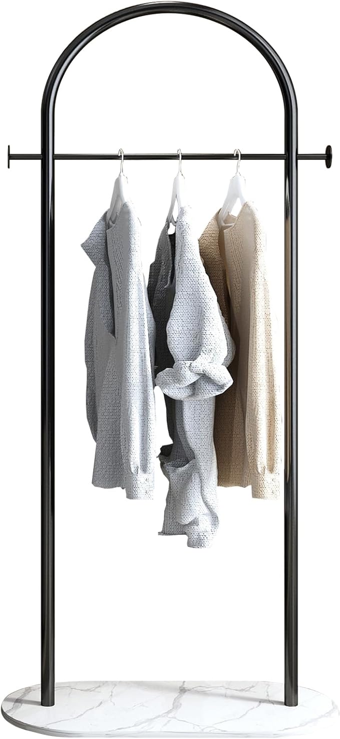 Clothing Rack, Modern Clothes Rack with Marble Base, Heavy-duty Coat Racks Freestanding,garment racks for hanging clothes,Can Hang Jacket Garment, Hat, Scarf, Organize Shoes