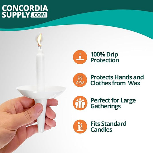Concordia Supply Candlelight Service Reusable Plastic Candle Holders - 250 Pcs. Protector for Church Vigils, Memorial & Christmas Eve Candles