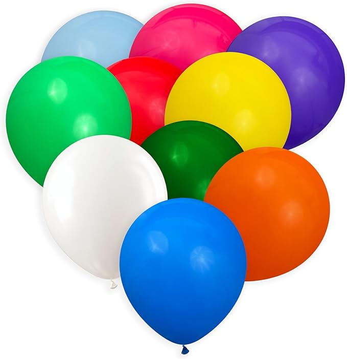 Balloons Assorted Colors, 50 Pack, 12 Inch Rainbow Balloons, 10 Color Balloon Pack For Birthdays, Weddings, Baby Showers, Holidays, Colorful Party Balloons Decorations