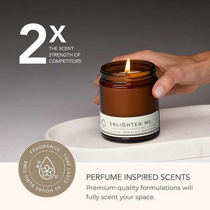 Bia Candle Co Soy Blend Candle, Sweet Orange Peel, Pineapple & Pomegranate Over Vanilla Cedar – Clean Soy Wax, Made in USA – Enlighten Me Scent,7 oz