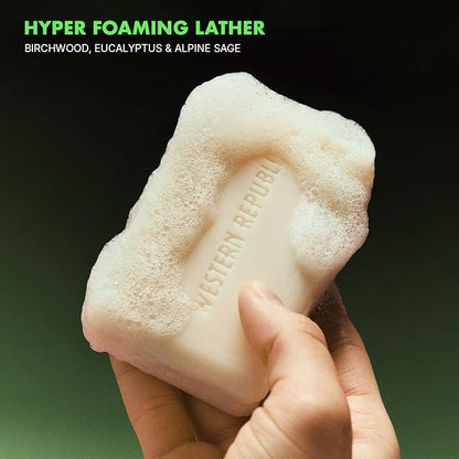 Hyper Foaming Soap Bar | Birchwood, Eucalyptus & Alpine Sage | Ultra-Lathering Bar Soap for Men with Hydrating & Anti-Aging Ingredients (2 Pack) | Made in USA