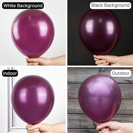 PartyWoo Dark Purple Balloons 50 pcs 12 Inch Pearl Grape Plum Shades Balloons for Birthday Gender Reveal Baby Shower Anniversary Graduation Wedding Party Decorations Purple-Z07