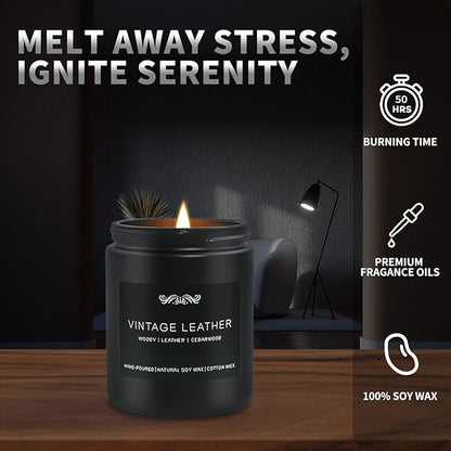 6 Pack Candles for Home Scented Aromatherapy Candles Gifts Set for Mens, Men Candle Set, 42 oz 300 Hour Long Lasting Candles, Gifts for Men, Birthday, Anniversary Present
