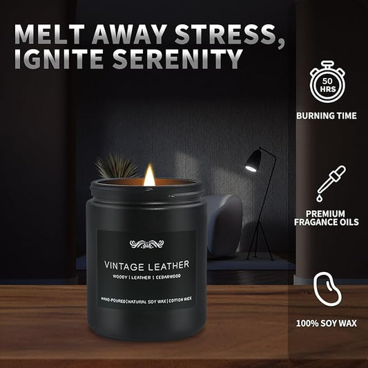 6 Pack Candles for Home Scented Aromatherapy Candles Gifts Set for Mens, Men Candle Set, 42 oz 300 Hour Long Lasting Candles, Gifts for Men, Birthday, Anniversary Present