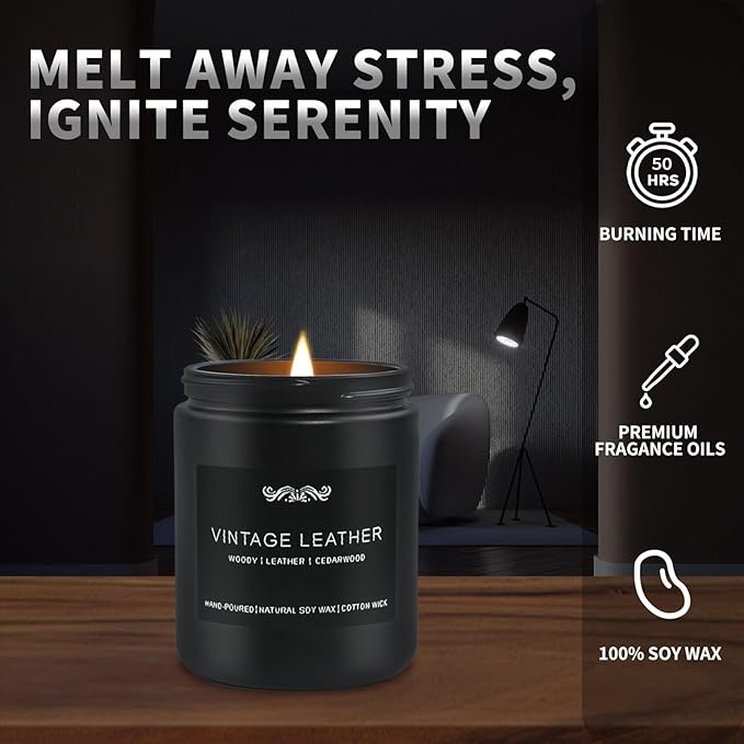 JXDLSQ 6 Pack Candles for Home Scented Aromatherapy Candles Gifts Set for Men, Men Candle Set, 42 oz 300 Hour Long Lasting Candles, Gifts for Mens, Birthday, Anniversary Present