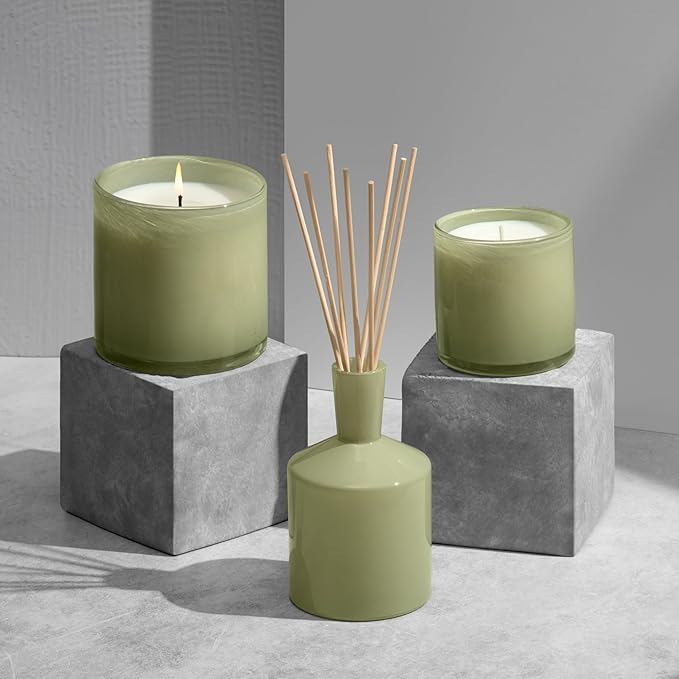 LAFCO New York Classic Reed Diffuser, Wild Honeysuckle - 6 oz - Up to 3 Months Fragrance Life - Reusable Glass Vessel - Natural Wood Reeds - Made in The USA