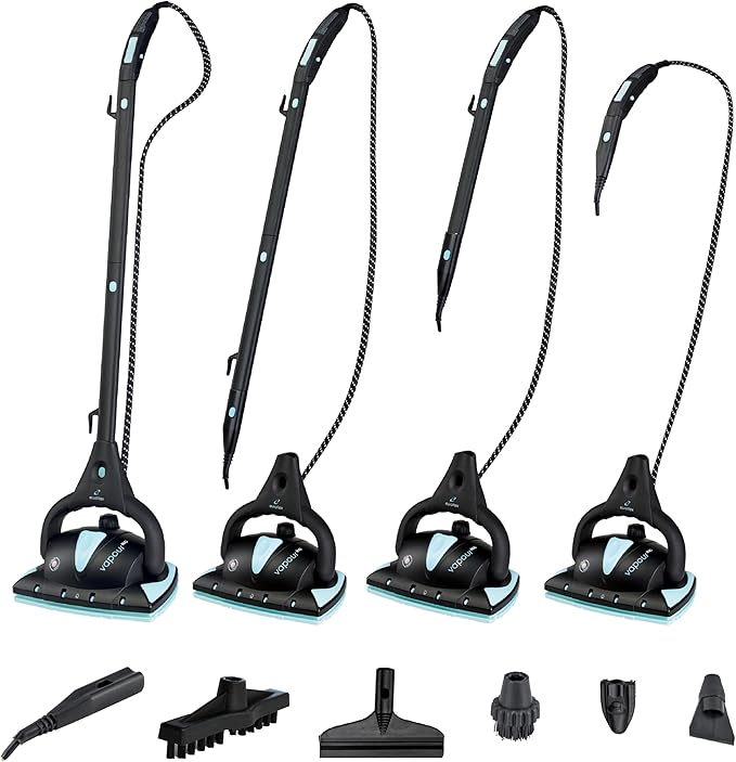 Euroflex Vapour Pro 20-Piece Steam Mop with Built-In All-in-One Portable Steam Cleaner; Ranked #1 by Good Housekeeping; 295°F & 50 PSI; Kills 99.9% Bacteria & Viruses (H1N1); 5-Year Warranty