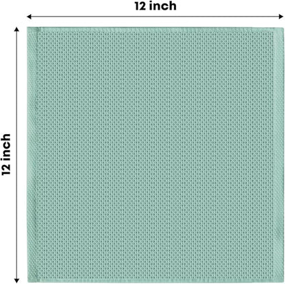 Artoid Mode 100% Cotton Light Green Waffle Weave Kitchen Dish Cloths, 12x12 Inch Ultra Soft Absorbent Quick Drying Kitchen Dish Towels Set of 6